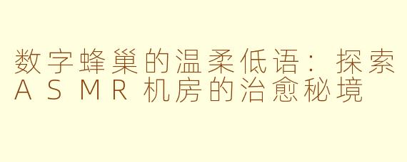 数字蜂巢的温柔低语:探索ASMR机房的治愈秘境
