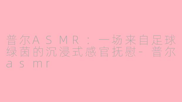 普尔ASMR:一场来自足球绿茵的沉浸式感官抚慰