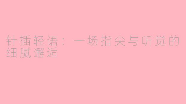 针插轻语：一场指尖与听觉的细腻邂逅