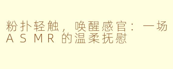 粉扑轻触，唤醒感官：一场ASMR的温柔抚慰