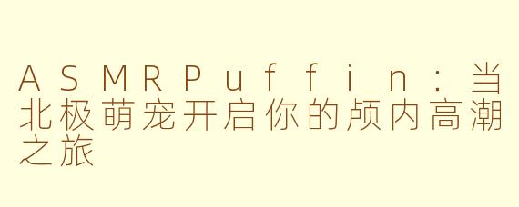 ASMRPuffin：当北极萌宠开启你的颅内高潮之旅