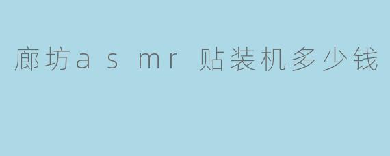 廊坊asmr贴装机多少钱