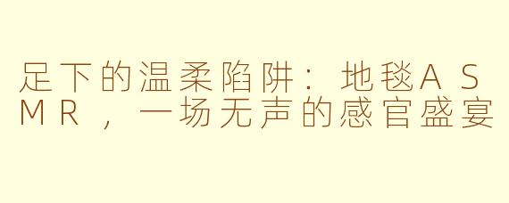 足下的温柔陷阱:地毯ASMR,一场无声的感官盛宴