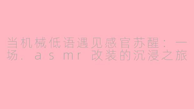 当机械低语遇见感官苏醒：一场.asmr改装的沉浸之旅