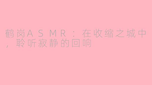 鹤岗ASMR:在收缩之城中,聆听寂静的回响