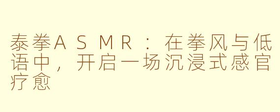 泰拳ASMR：在拳风与低语中，开启一场沉浸式感官疗愈