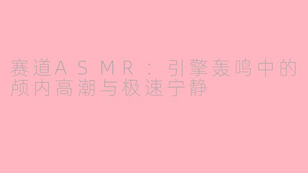 赛道ASMR:引擎轰鸣中的颅内高潮与极速宁静