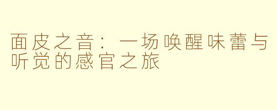面皮之音：一场唤醒味蕾与听觉的感官之旅