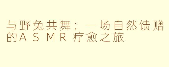 与野兔共舞：一场自然馈赠的ASMR疗愈之旅