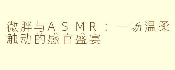 微胖与ASMR：一场温柔触动的感官盛宴