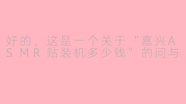 好的，这是一个关于“嘉兴ASMR贴装机多少钱”的问与