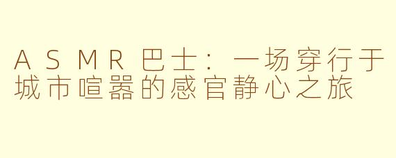 ASMR巴士:一场穿行于城市喧嚣的感官静心之旅