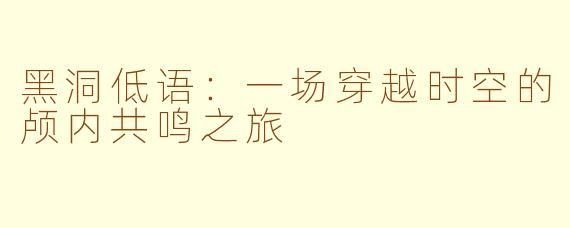 黑洞低语:一场穿越时空的颅内共鸣之旅