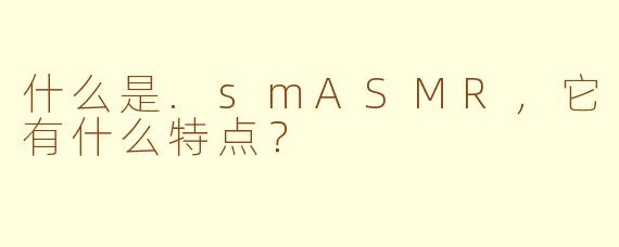 什么是.smASMR，它有什么特点？