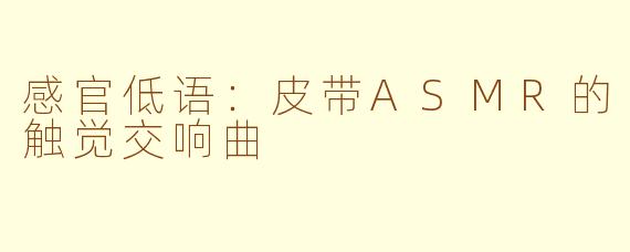 感官低语：皮带ASMR的触觉交响曲