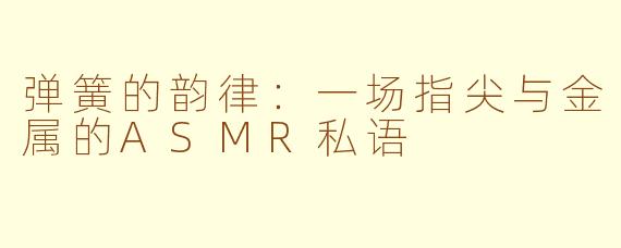 弹簧的韵律:一场指尖与金属的ASMR私语