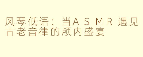 风琴低语:当ASMR遇见古老音律的颅内盛宴