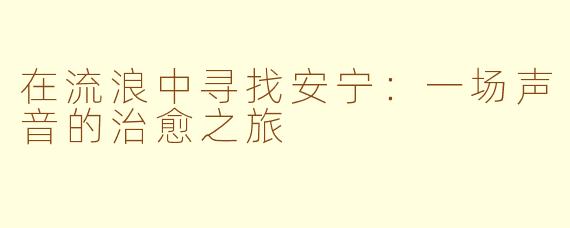 在流浪中寻找安宁：一场声音的治愈之旅