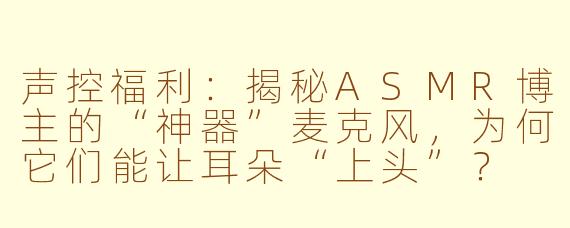 声控福利:揭秘ASMR博主的“神器”麦克风,为何它们能让耳朵“上头”?