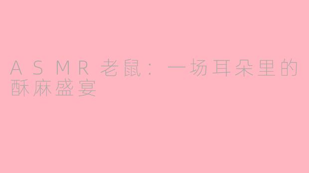 ASMR老鼠：一场耳朵里的酥麻盛宴