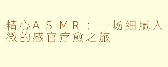 精心ASMR:一场细腻入微的感官疗愈之旅
