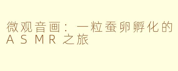 微观音画:一粒蚕卵孵化的ASMR之旅