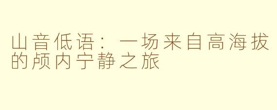 山音低语:一场来自高海拔的颅内宁静之旅