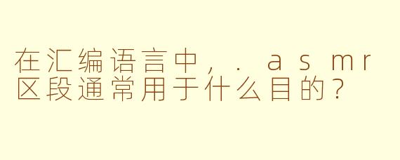 在汇编语言中,.asmr区段通常用于什么目的?