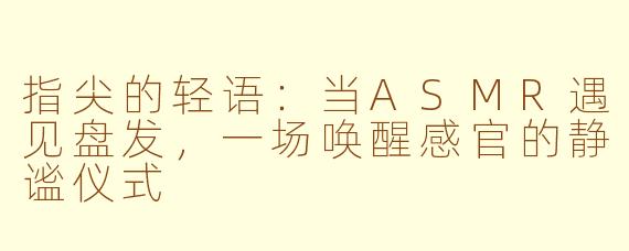 指尖的轻语:当ASMR遇见盘发,一场唤醒感官的静谧仪式