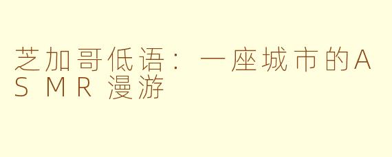 芝加哥低语:一座城市的ASMR漫游