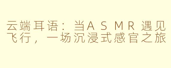 云端耳语:当ASMR遇见飞行,一场沉浸式感官之旅