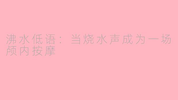 沸水低语：当烧水声成为一场颅内按摩