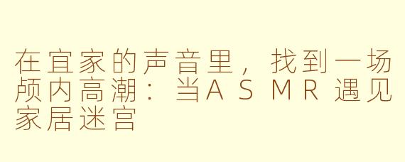 在宜家的声音里,找到一场颅内高潮:当ASMR遇见家居迷宫