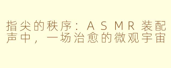 指尖的秩序：ASMR装配声中，一场治愈的微观宇宙