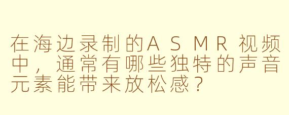 在海边录制的ASMR视频中，通常有哪些独特的声音元素能带来放松感？