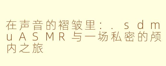 在声音的褶皱里：.sdmuASMR与一场私密的颅内之旅