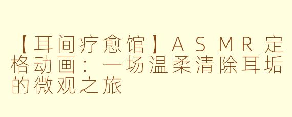 【耳间疗愈馆】ASMR定格动画:一场温柔清除耳垢的微观之旅