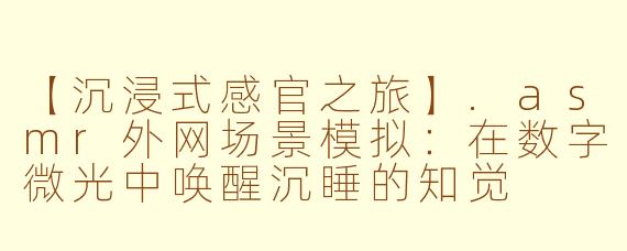 【沉浸式感官之旅】.asmr外网场景模拟：在数字微光中唤醒沉睡的知觉