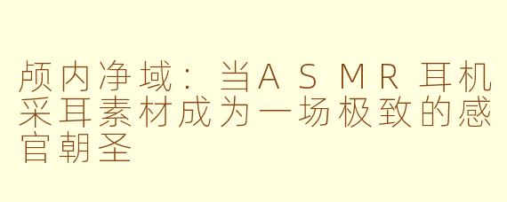 颅内净域：当ASMR耳机采耳素材成为一场极致的感官朝圣
