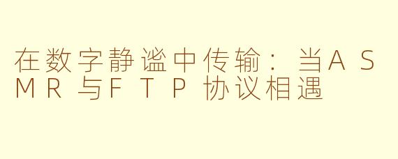 在数字静谧中传输：当ASMR与FTP协议相遇