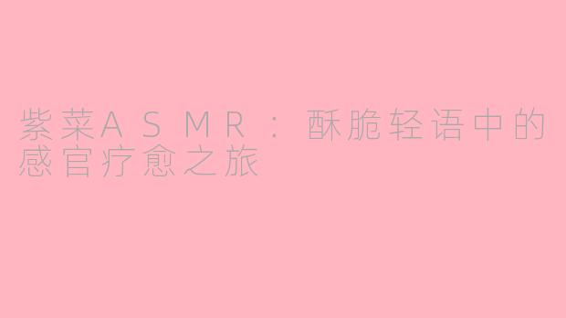 紫菜ASMR：酥脆轻语中的感官疗愈之旅