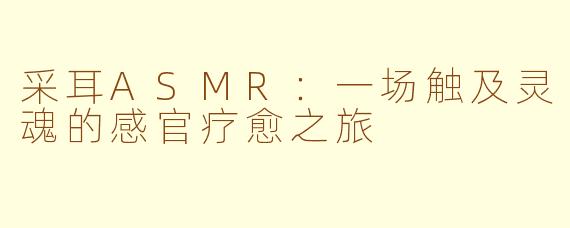 采耳ASMR：一场触及灵魂的感官疗愈之旅