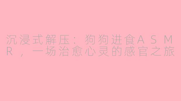 沉浸式解压：狗狗进食ASMR，一场治愈心灵的感官之旅