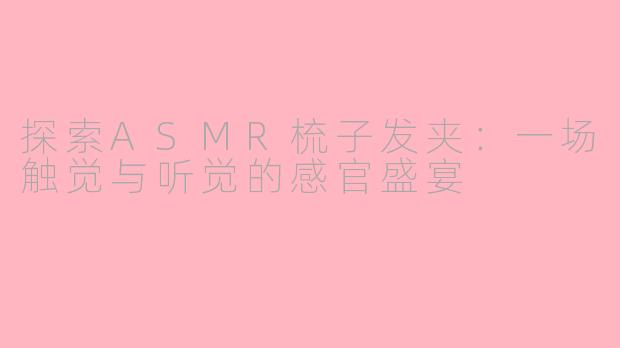 探索ASMR梳子发夹:一场触觉与听觉的感官盛宴