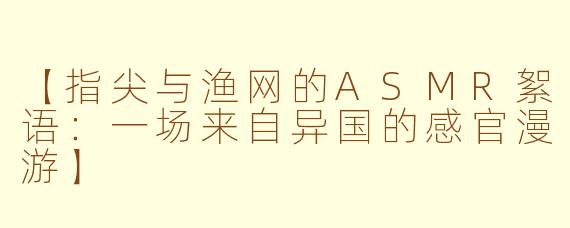 【指尖与渔网的ASMR絮语：一场来自异国的感官漫游】