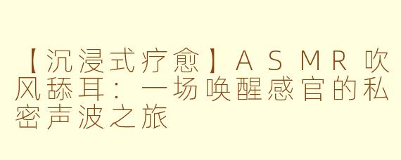 【沉浸式疗愈】ASMR吹风舔耳：一场唤醒感官的私密声波之旅