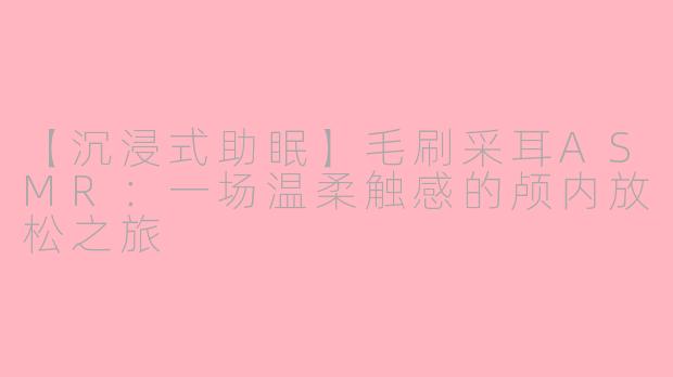 【沉浸式助眠】毛刷采耳ASMR：一场温柔触感的颅内放松之旅