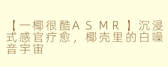 【一椰很酷ASMR】沉浸式感官疗愈，椰壳里的白噪音宇宙