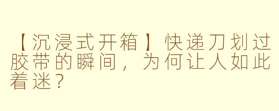 【沉浸式开箱】快递刀划过胶带的瞬间，为何让人如此着迷？