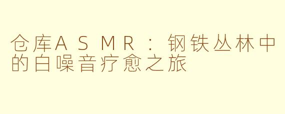 仓库ASMR：钢铁丛林中的白噪音疗愈之旅